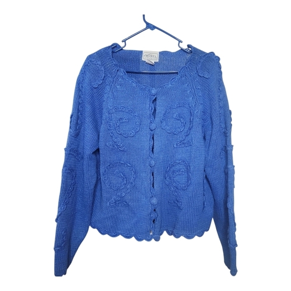 Croquet Club Sweaters - Vintage Crotchet Detailing Cardigan by Croquet Club, Large